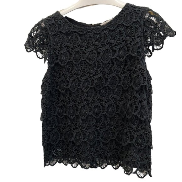 see by chloe black all broderie anglaise lace tiered top 8 - Picture 1 of 4